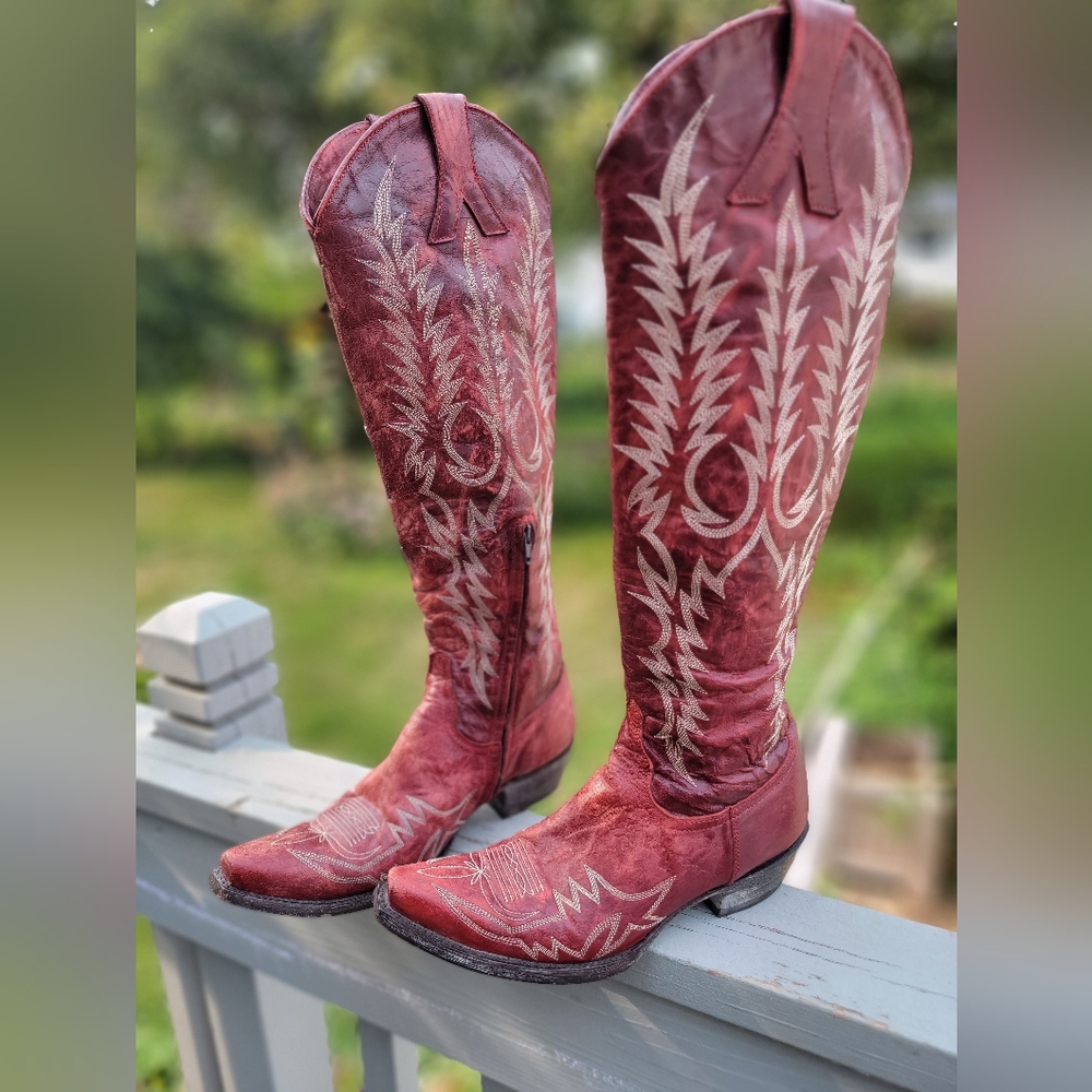 Old Gringo Mayras- Red Tall Cowgirl Boots- Women's Size 8